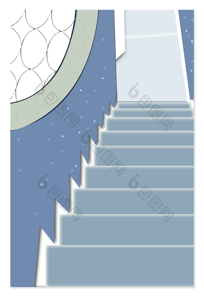 手绘楼梯设计背景图