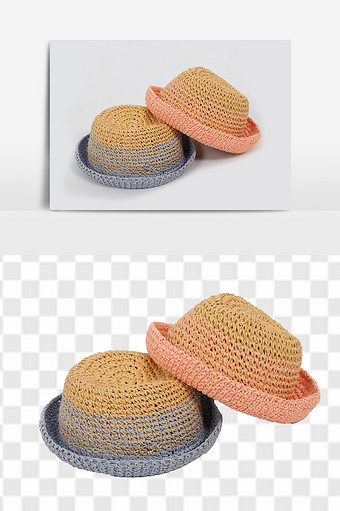 时尚沙滩帽组合元素图片