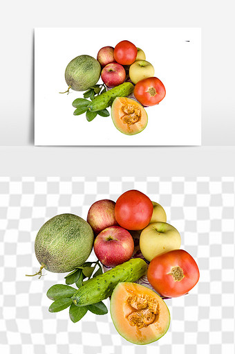 果盘蔬菜水果组合元素图片