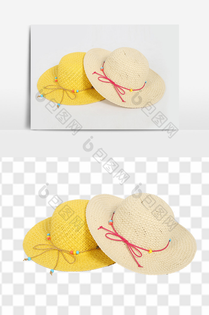 夏季沙滩帽甜美草帽元素