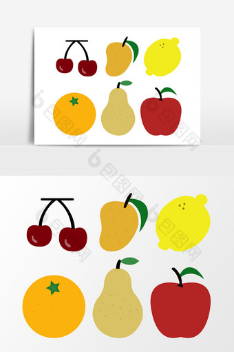 水果矢量卡通扁平素材图片