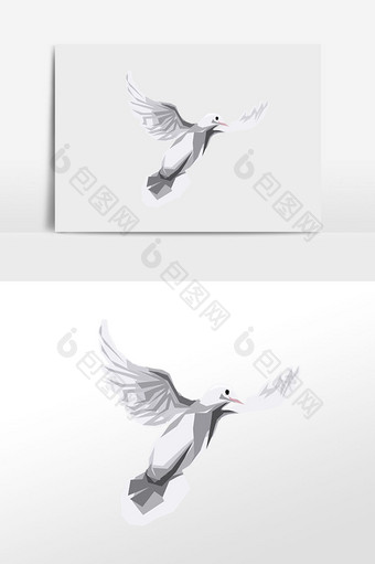 折纸飞鸽插画元素图片