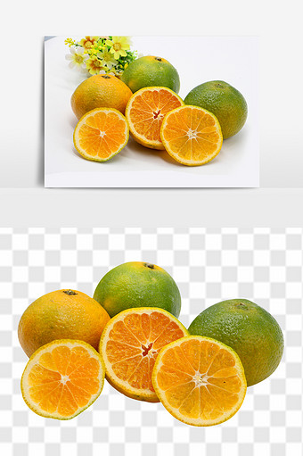 新鲜水果橘子切片素材图片