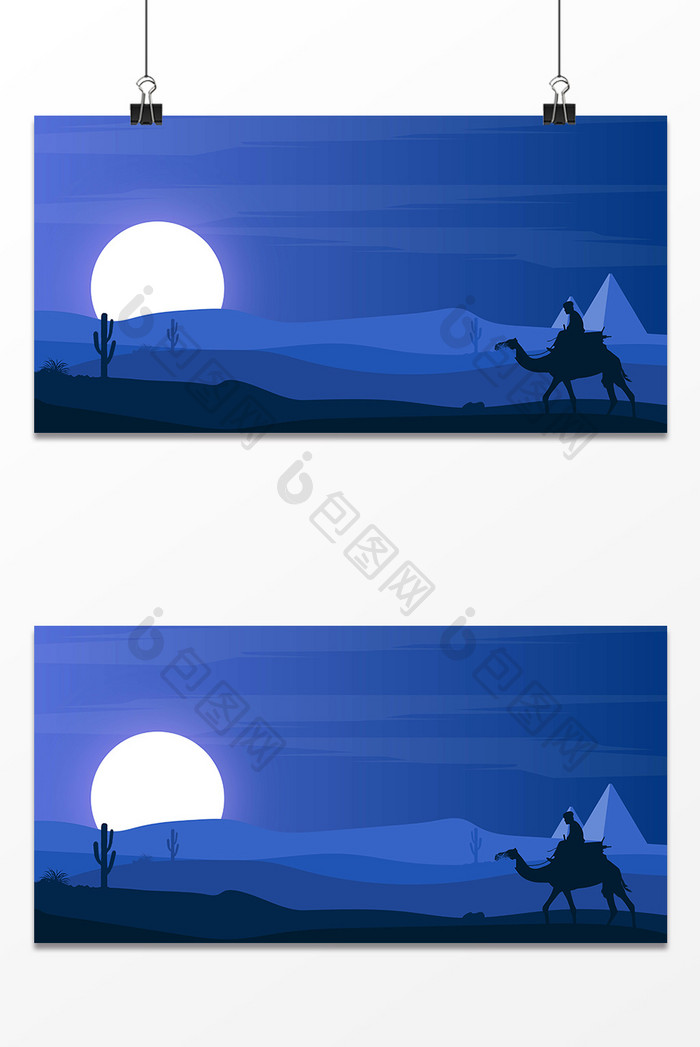 浪漫骆驼雪山设计背景图