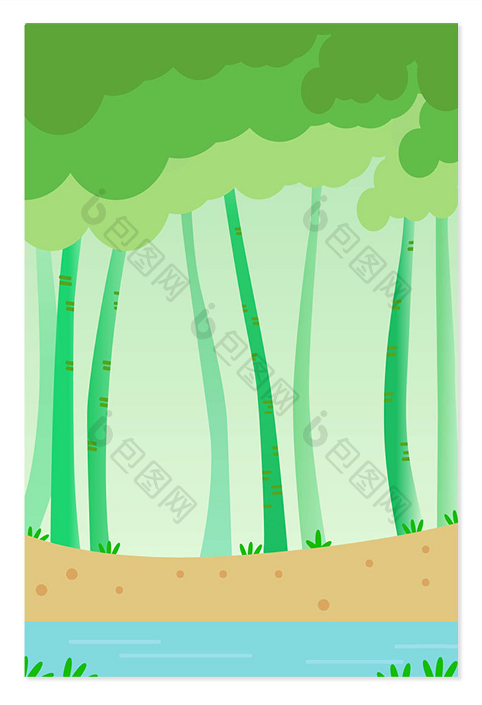 夏季森林植物设计背景图