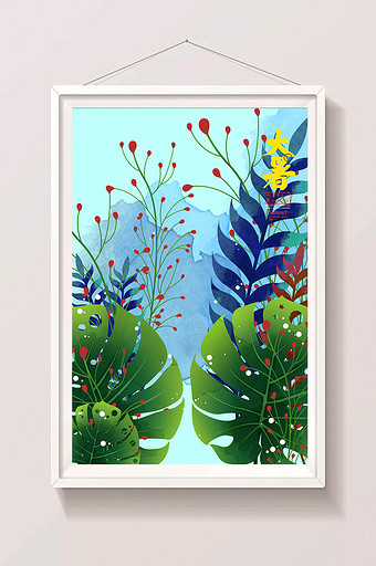 手绘水彩植物插画图片
