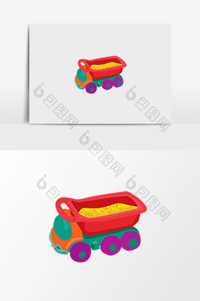 卡通手绘玩具汽车卡车