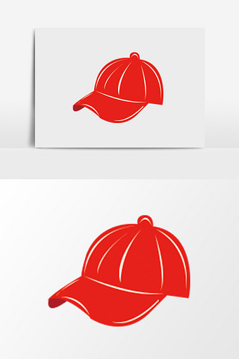 卡通手绘红色棒球帽图片