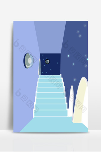 简约梦幻楼梯设计背景图图片