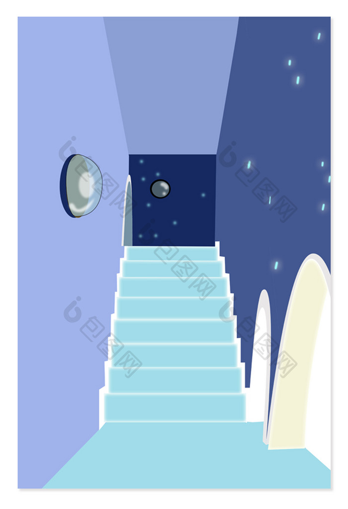 简约梦幻楼梯设计背景图