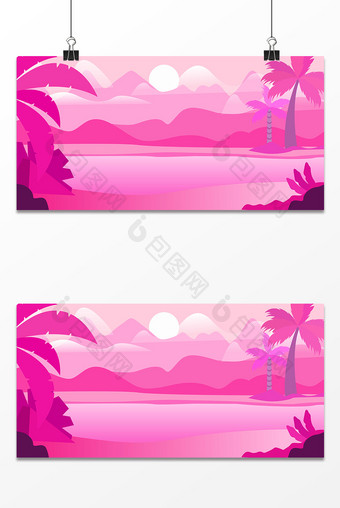 夏天梦幻粉色设计背景图图片