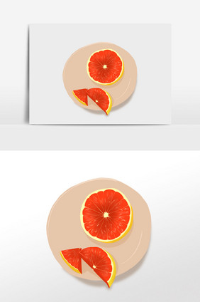 夏季水果西柚插画