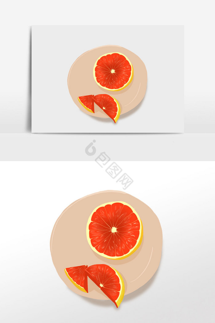 夏季水果西柚插画图片