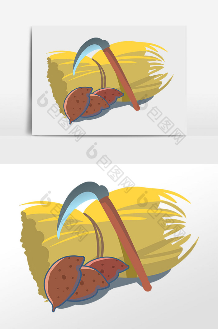 插画镰刀红薯图片