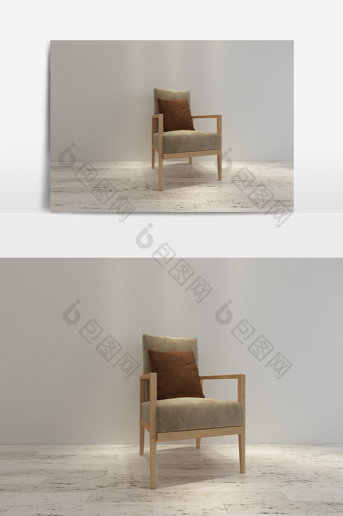 现代简约单人椅模型图片图片