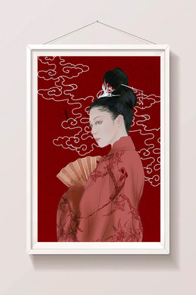 典雅中国风古味美人插画