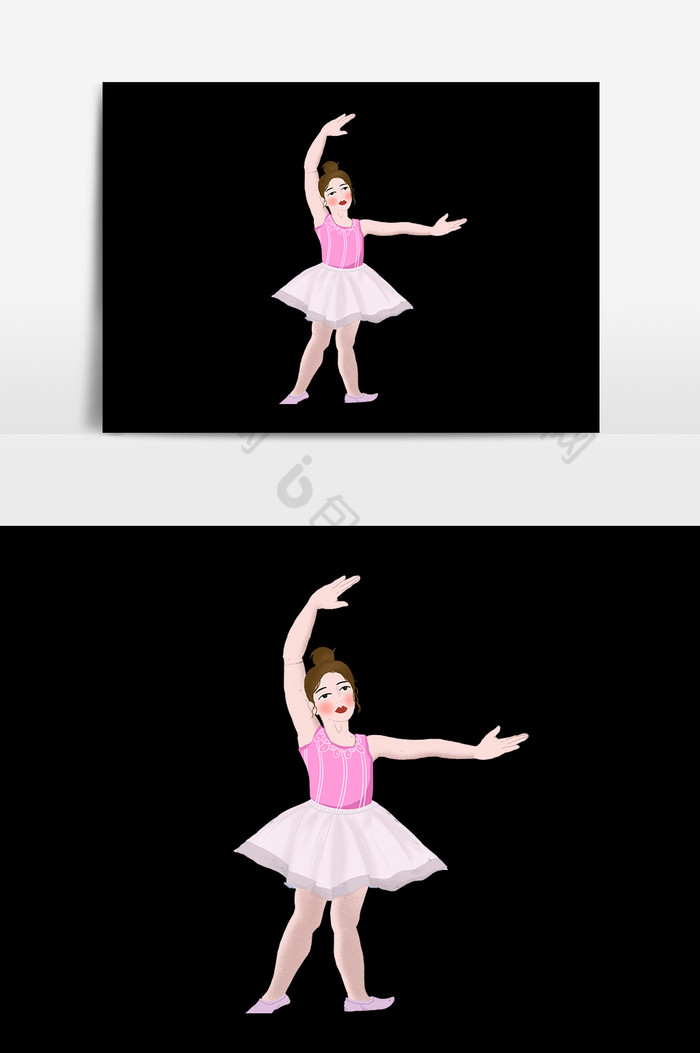 舞蹈元素舞蹈插画唯美女孩图片