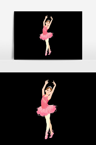 可爱卡通手绘芭蕾舞少女图片