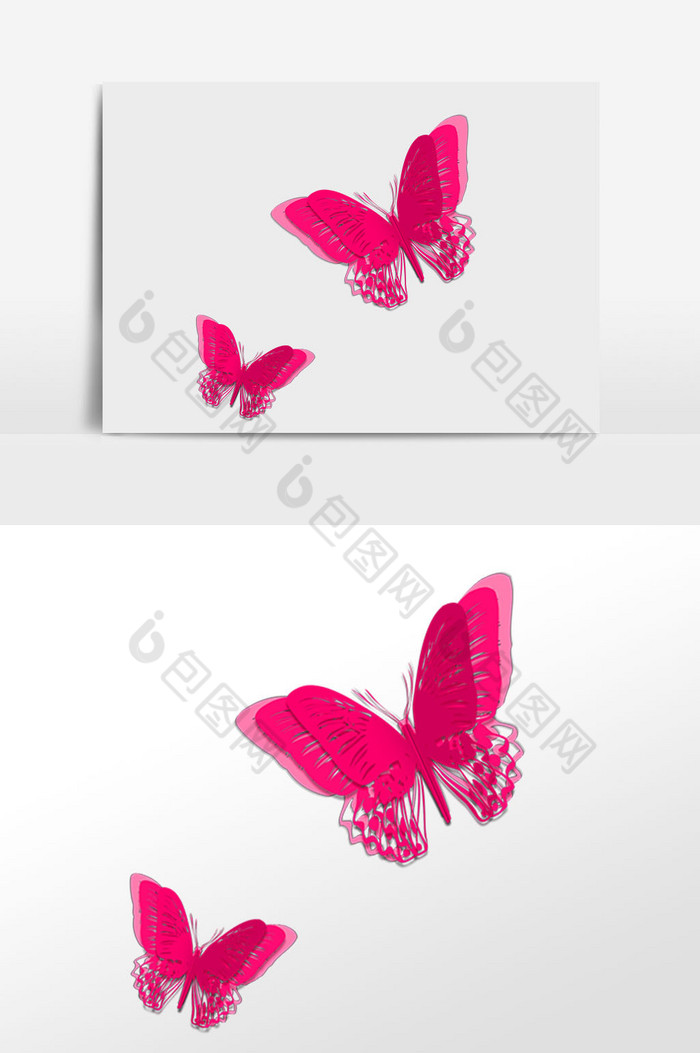 PPT元素插画蝴蝶图片
