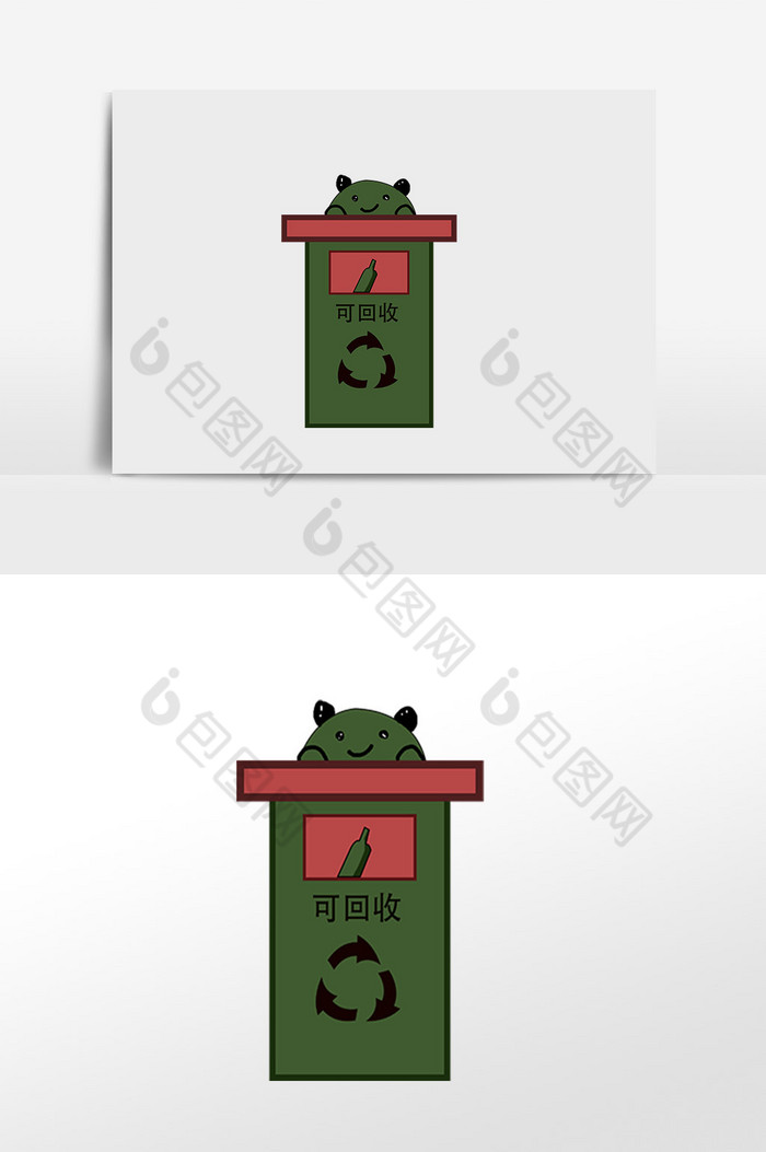 环保垃圾桶插画图片图片