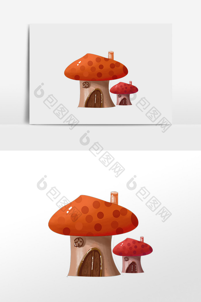 可爱蘑菇插画素材