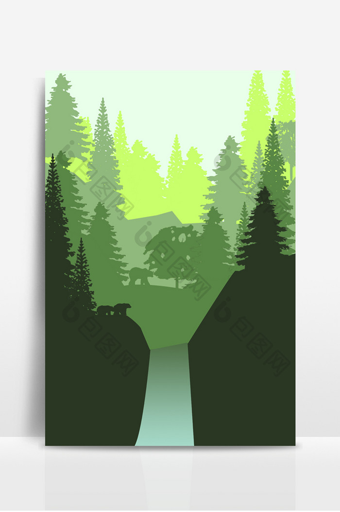 扁平森林设计背景图