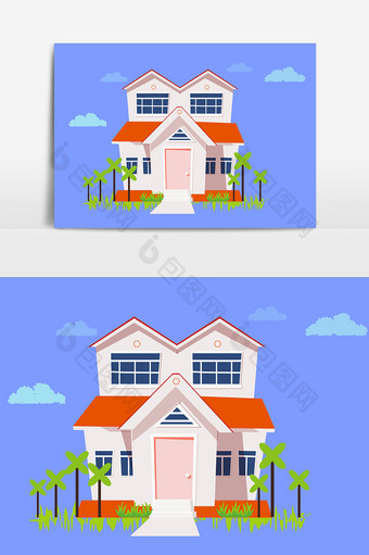 扁平化卡通房子设计图片