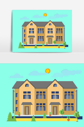 扁平化卡通建筑设计