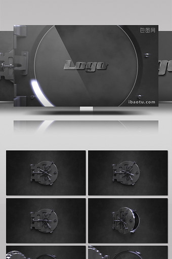 保险柜安全解锁开锁LOGO动画AE模板图片
