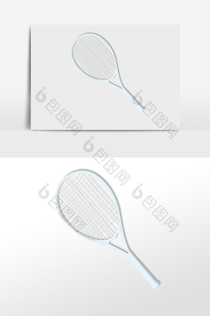 运动网球拍插画素材