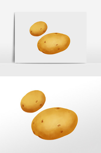 小清新手绘黄色土豆健康蔬菜插画元素图片
