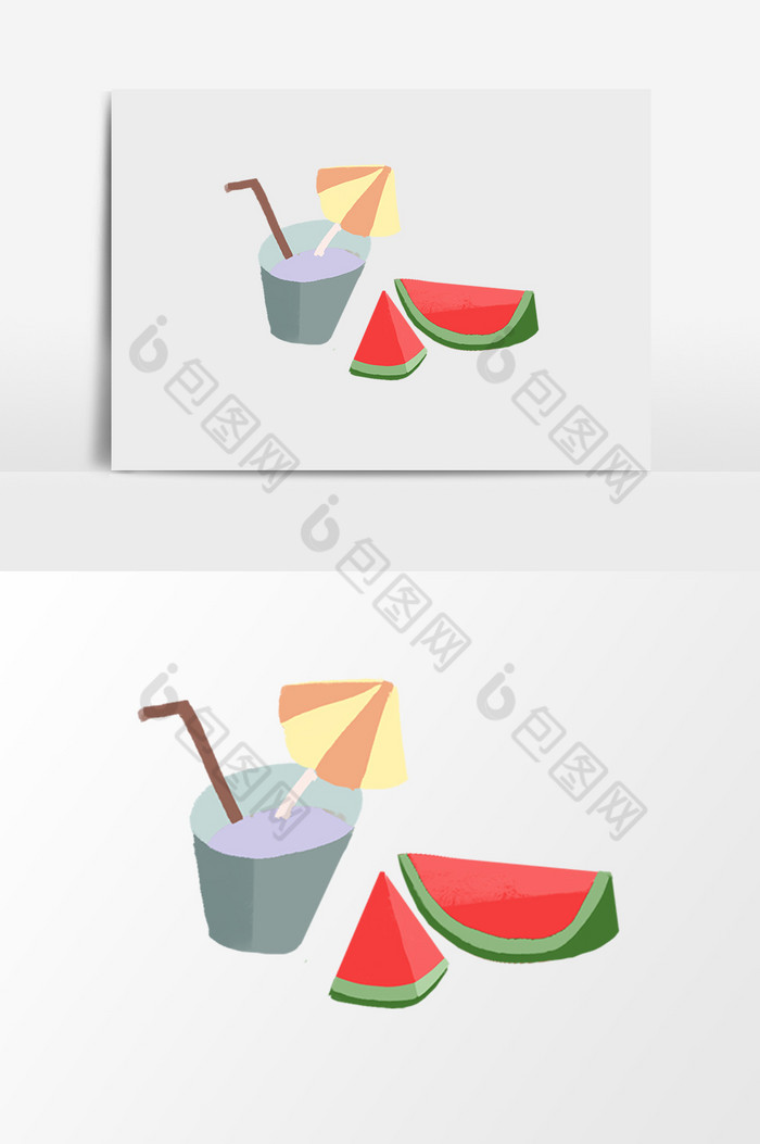 立夏手绘果汁果汁插画图片