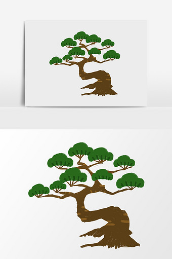 卡通手绘松树素材图片