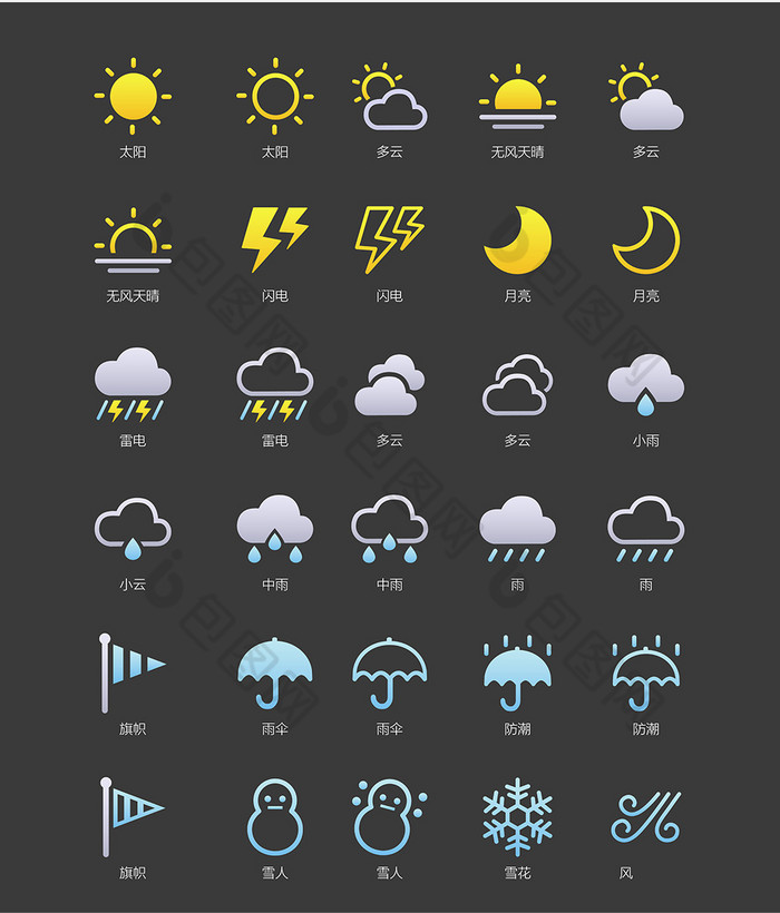 【天气气象icon矢量图标】图片下载-包图网