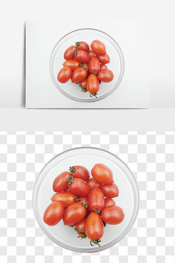 圣女果盘水果元素图片