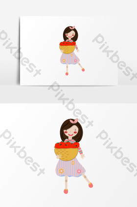 调皮女孩插画图片