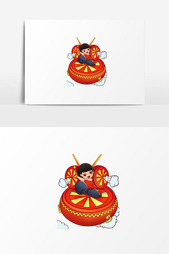 中国传统鼓素材插画图片