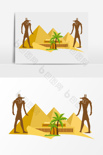 埃及金字塔矢量插画图片
