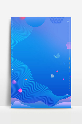 蓝色简约扁平几何海报背景海报图片下载