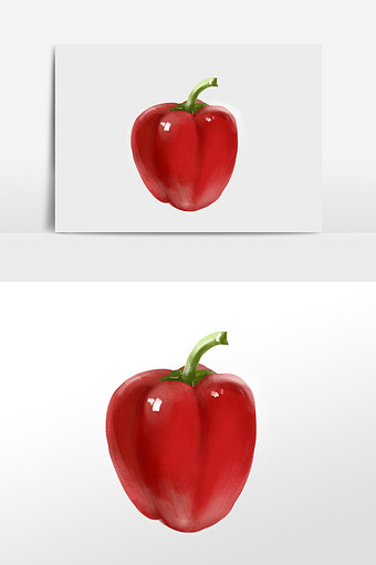 小清新手绘新鲜蔬菜红辣椒插画元素图片