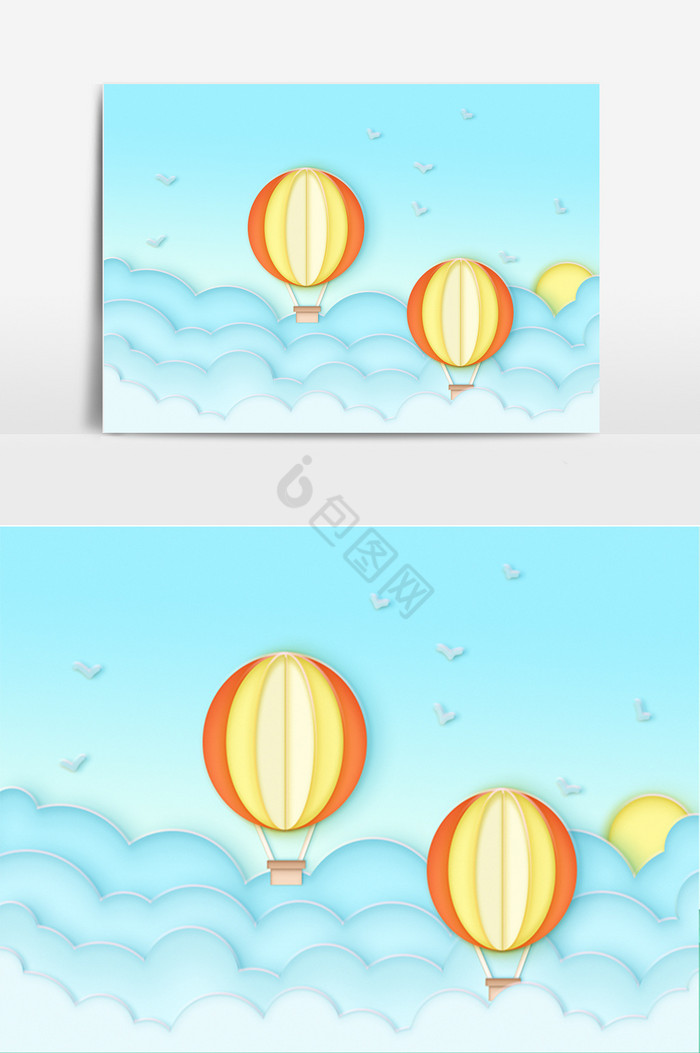 梦幻热气球装饰图片