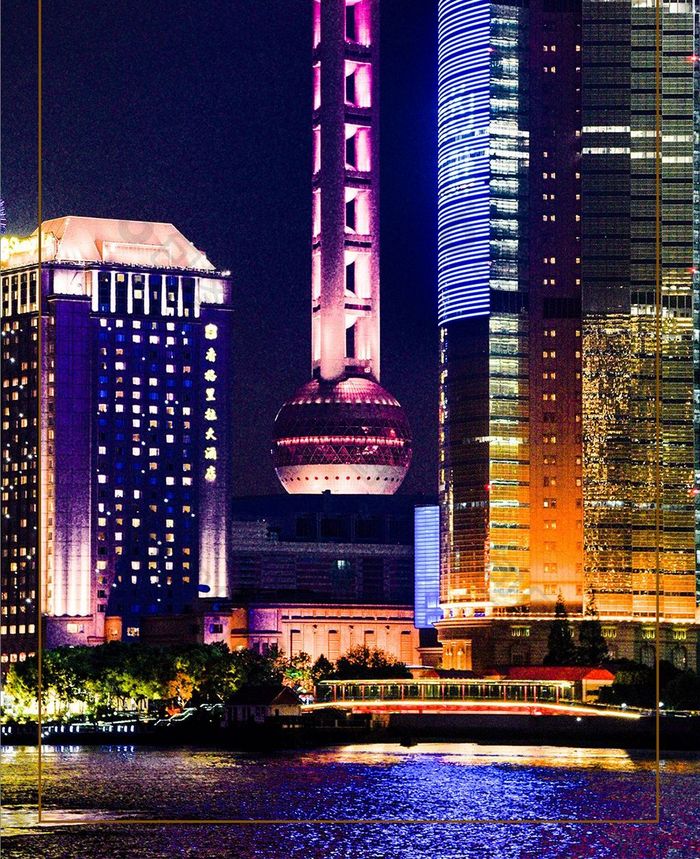 上海印象海报旅游手机背景图