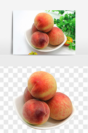 新鲜桃子免抠素材图片