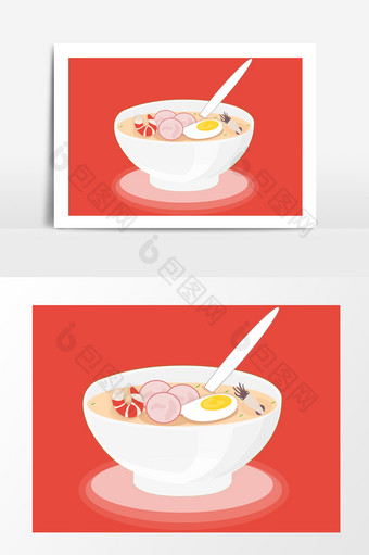 美食海鲜汤丸子矢量素材图片