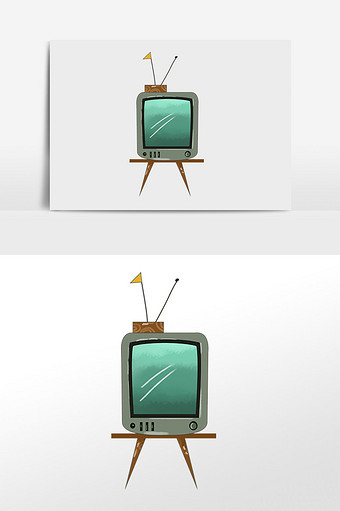 复古电视机插画素材图片
