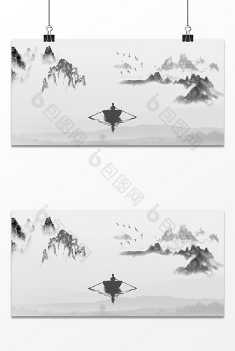 中国风船设计背景图图片