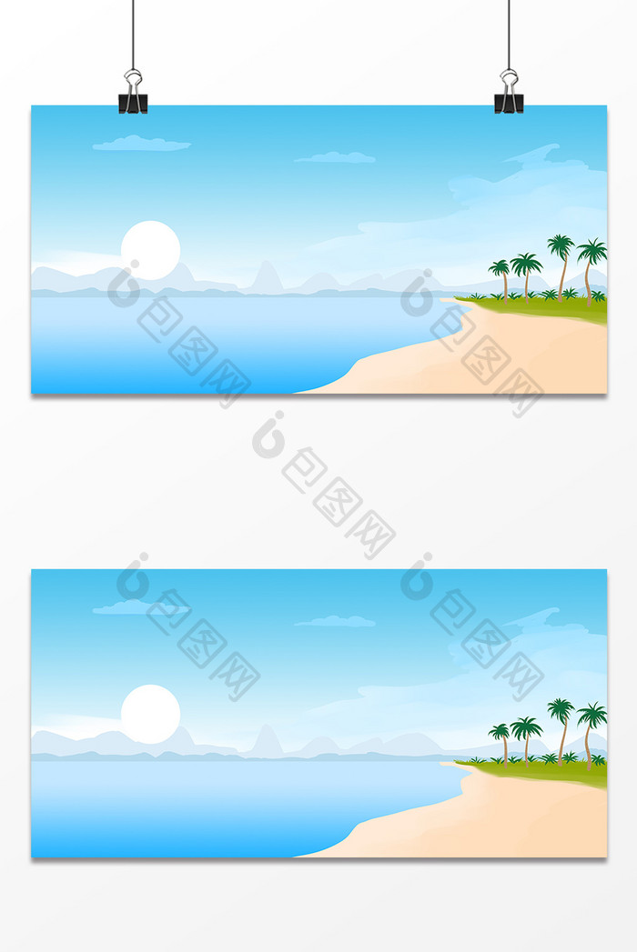 海洋蓝色度假设计背景图