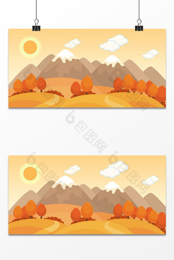 小清新秋季风景背景图图片