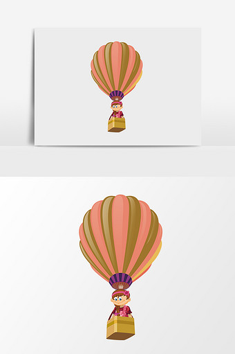 矢量卡通热气球元素图片