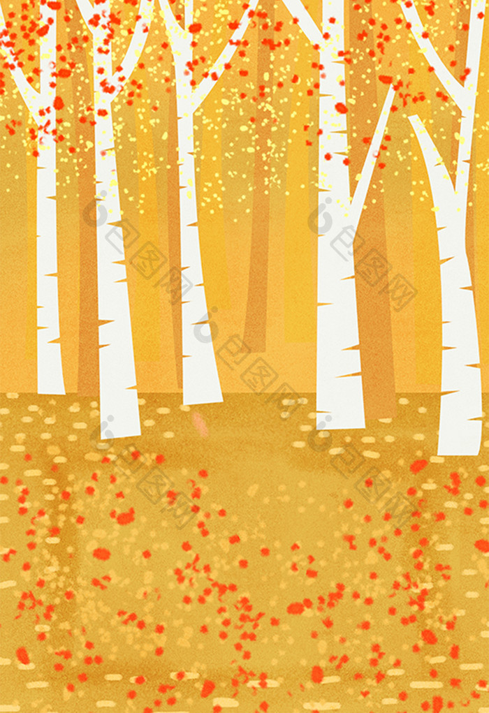 金色树林落叶背景